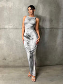 Vestido Longo Maxi de Verão com Estampa Tie Dye Elegante Bellizzi 