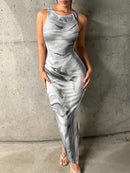 Vestido Longo Maxi de Verão com Estampa Tie Dye Elegante Bellizzi 