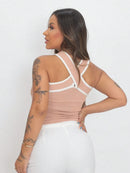 Blusa Feminina Listrada Tricot Modal Preto e Branco Casual Leve Bellizzi 