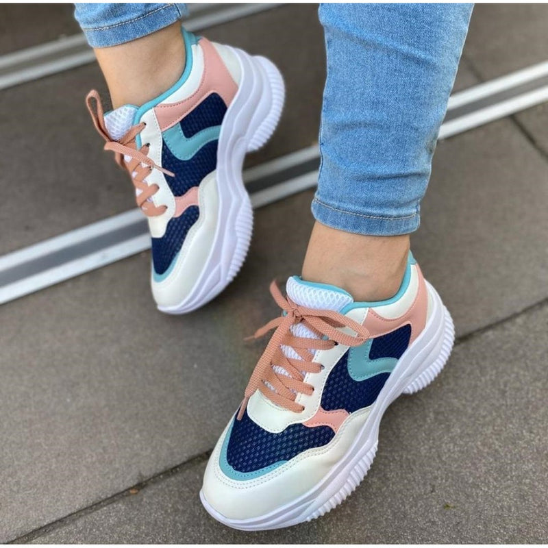 Tênis Feminino de Tecido com Solado Alto Estilo Esportivo Bellizzi 