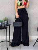 Calça Pantalona Feminina em Duna Cintura Alta Bellizzi 