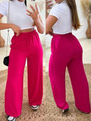 Calça Pantalona Feminina em Duna Cintura Alta Bellizzi 