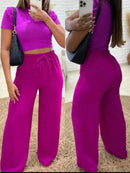 Calça Pantalona Feminina em Duna Cintura Alta Bellizzi 