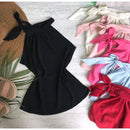 Blusa Regata Feminina Branca em Crepe Gola Alta com Laço Bellizzi 