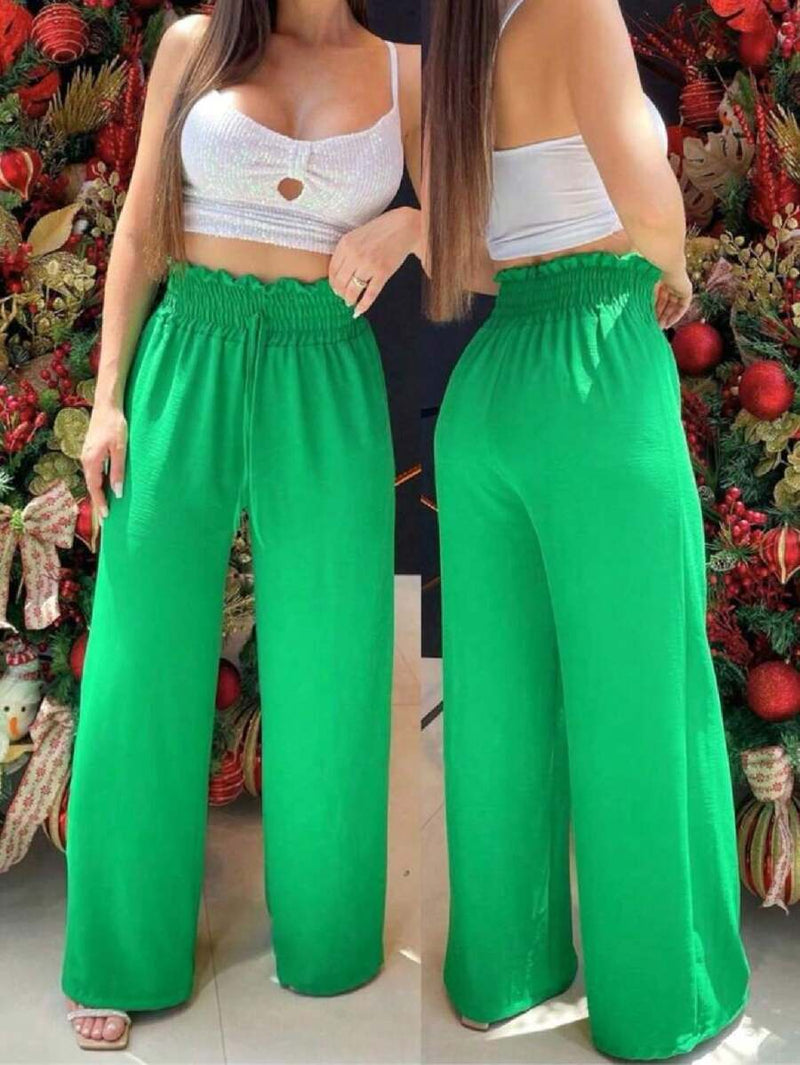 Calça Pantalona Feminina em Duna Cintura Alta