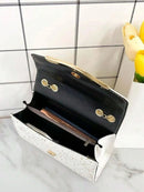 Bolsa Feminina Pequena de Ombro Patchwork PU Corrente Moderna Bellizzi 