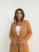 Blazer Feminino Alongado de Alfaiataria com Botão Social Bellizzi 