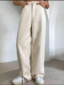 Calça Jeans Feminina Wide Leg Cintura Alta Lavada Bege Bellizzi 