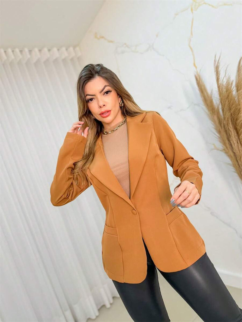 Blazer Feminino de Poliéster Casual Social Elegante Bellizzi 