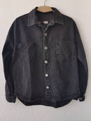 Jaqueta Jeans Feminina de Algodão Ombro Caído Casual Bellizzi 