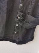 Jaqueta Jeans Feminina de Algodão Ombro Caído Casual Bellizzi 