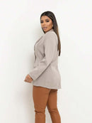 Blazer Feminino Alongado de Alfaiataria com Botão Social Bellizzi 