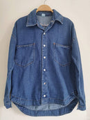 Jaqueta Jeans Feminina de Algodão Ombro Caído Casual Bellizzi 