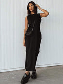 Vestido Longo Feminino Algodão Decote Cavado Elegante Bellizzi 