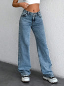 Calça Jeans Feminina Marmorizada 100% Algodão Wide Leg Bellizzi 