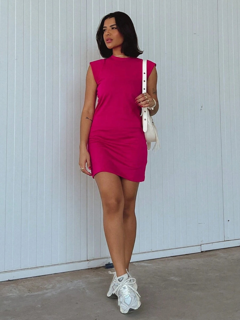 Vestido Muscle Tee Feminino Algodão Curto Casual Confort