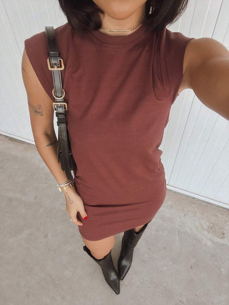 Vestido Muscle Tee Feminino Algodão Curto Casual Confort