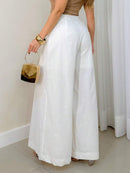 Calça Pantalona Feminina em Cambraia com Zíper e Forro Bellizzi 