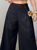 Calça Pantalona Feminina em Cambraia com Zíper e Forro Bellizzi 