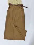 Saia Midi Com Cinto Fenda Cintura Alta Bellizzi 