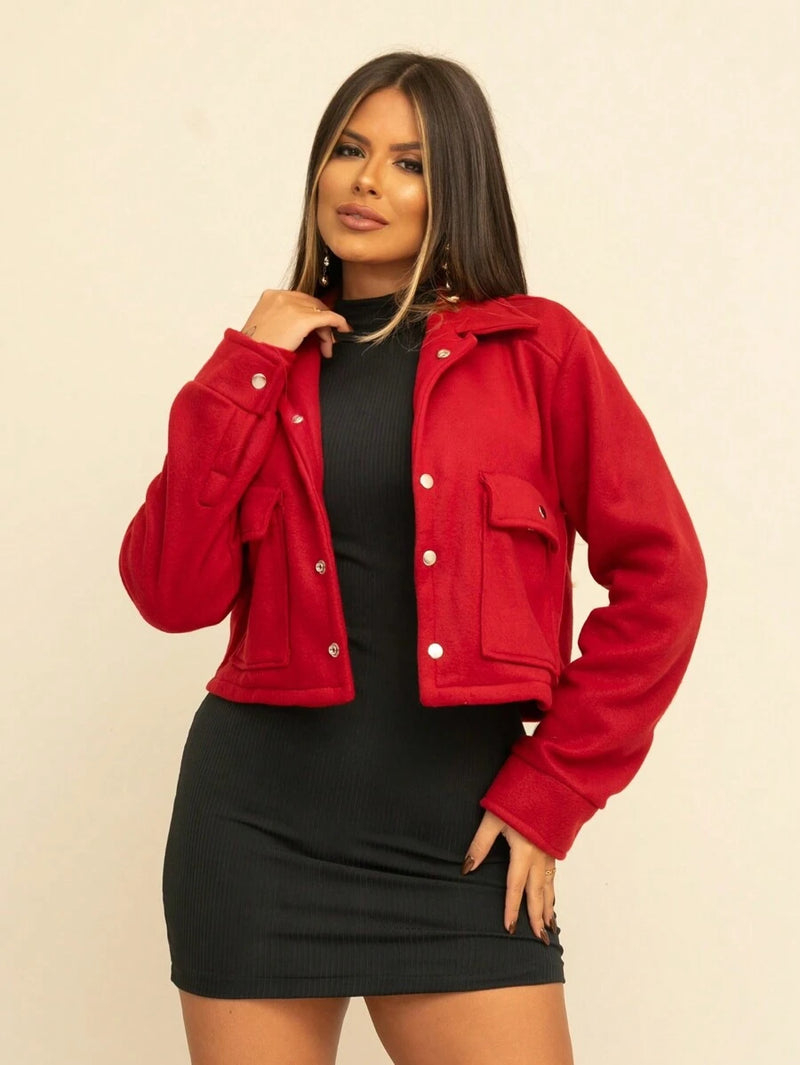 Casaco Feminino Curto Soft Elegante Estilo Casual Bellizzi 