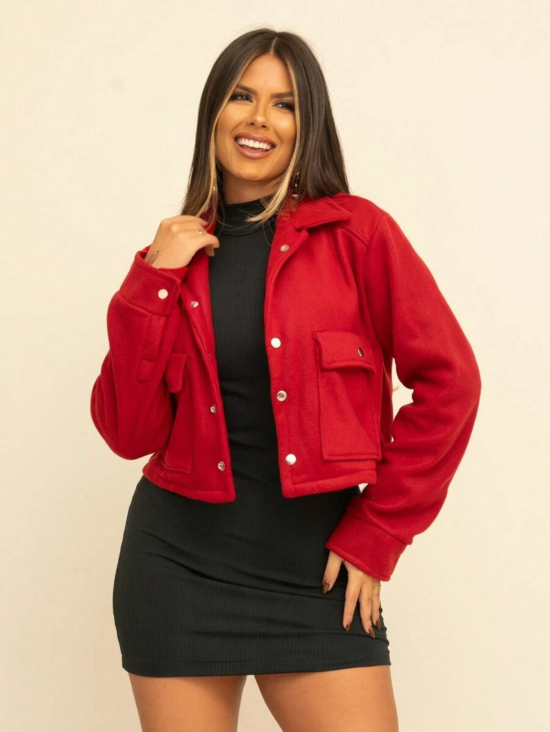 Casaco Feminino Curto Soft Elegante Estilo Casual Bellizzi 