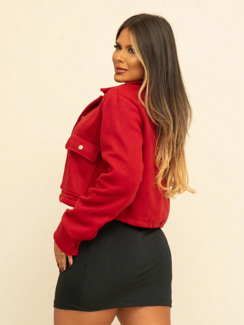 Casaco Feminino Curto Soft Elegante Estilo Casual Bellizzi 