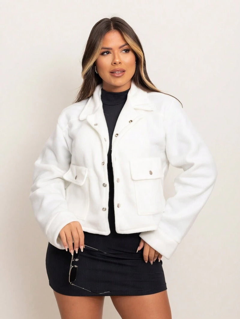 Casaco Feminino Curto Soft Elegante Estilo Casual Bellizzi 