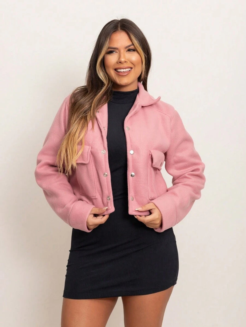 Casaco Feminino Curto Soft Elegante Estilo Casual Bellizzi 