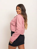 Casaco Feminino Curto Soft Elegante Estilo Casual Bellizzi 