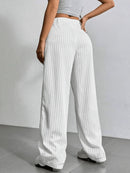 Calça Pantalona Feminina Listrada Poliéster Alfaiataria Bellizzi 