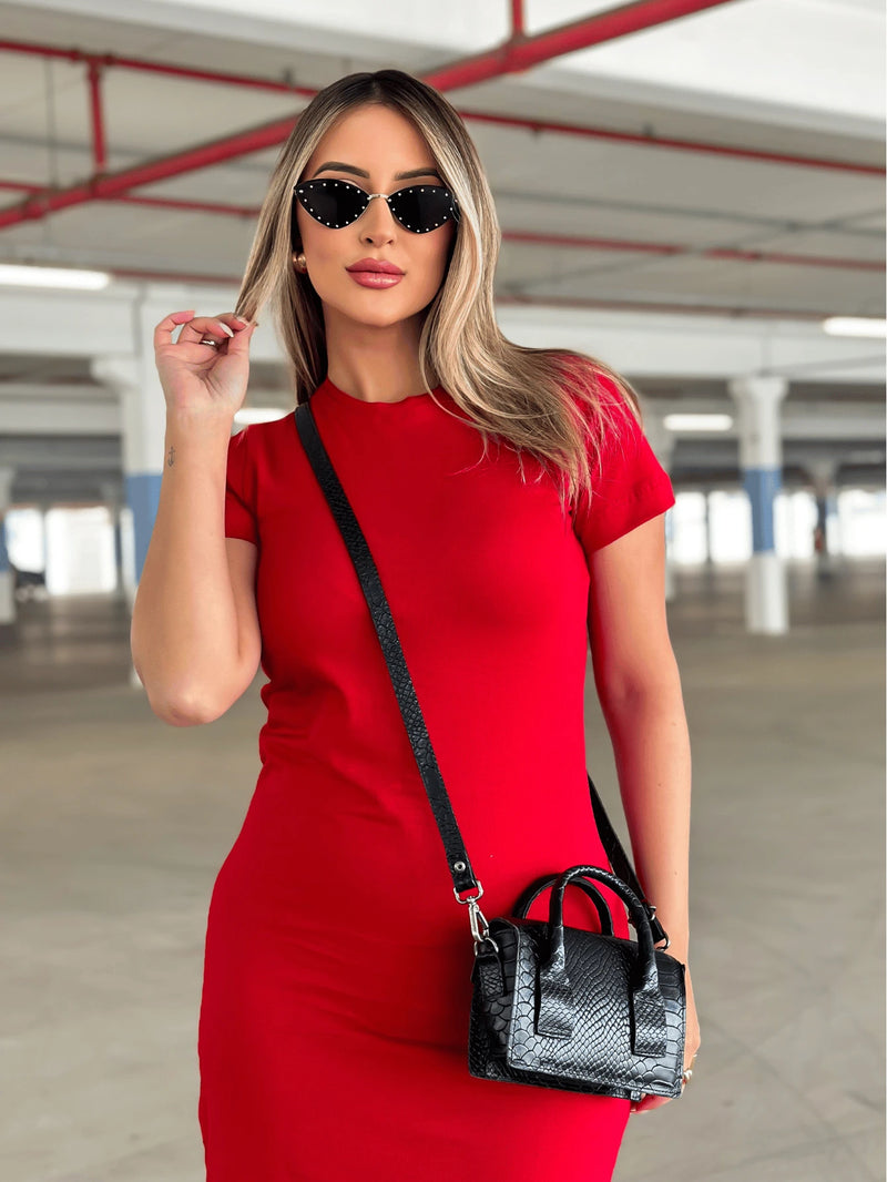 Vestido Midi Feminino 100% Algodão Premium Confortável Bellizzi 