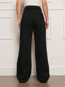 Calça Wide Leg Pantalona Feminina Jeans Cintura Alta Bellizzi 