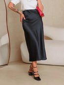 Saia em Cetim Midi com Elástico Bellizzi 