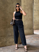 Calça Jeans Mom Feminina 100% Algodão Casual Saina Office Bellizzi 