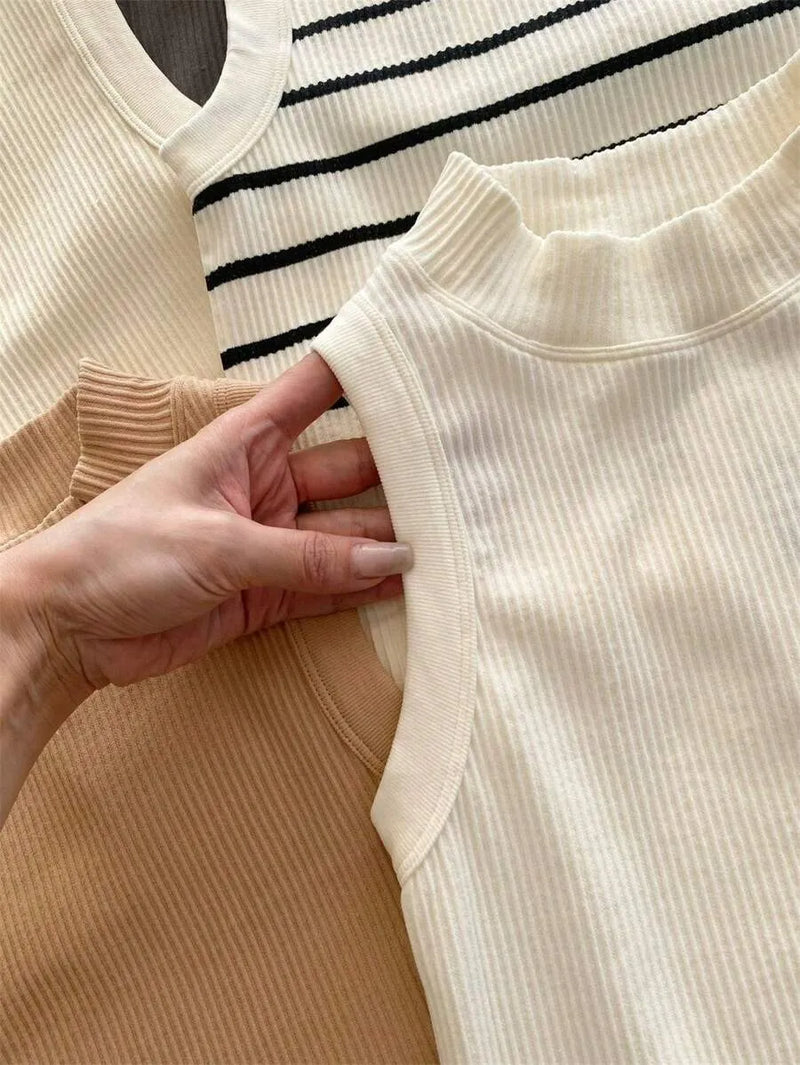 Blusa Regata Feminina Básica em Malha Premium Casual Bellizzi 
