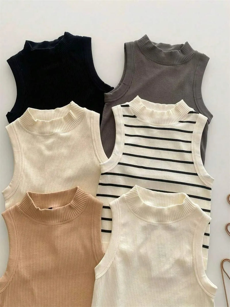 Blusa Regata Feminina Básica em Malha Premium Casual Bellizzi 