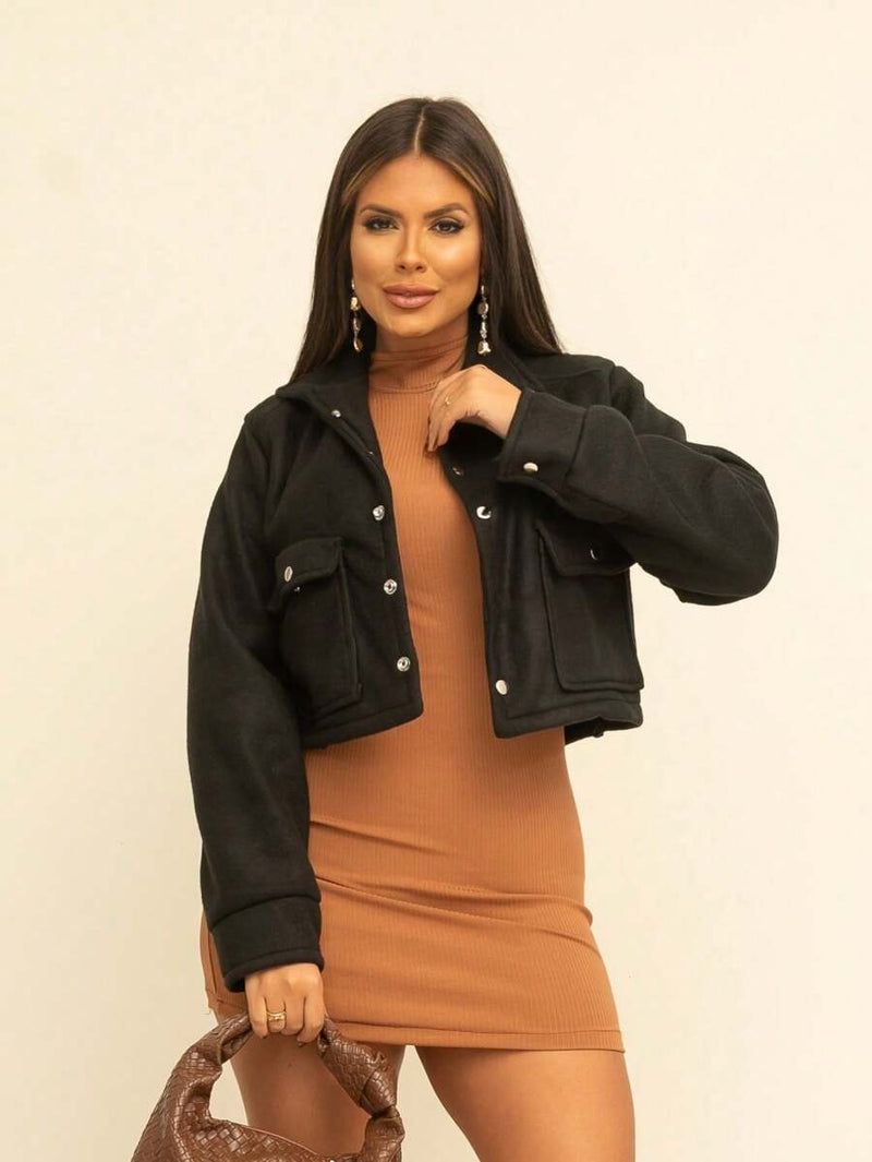 Casaco Feminino Curto Soft Elegante Estilo Casual Bellizzi 