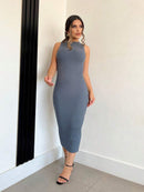 Vestido Midi Feminino Fio Modal Slim Fit Elegante Bellizzi 