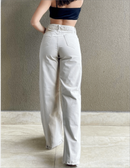 Calça Wide Leg Pantalona Feminina Jeans Cintura Alta Bellizzi 