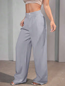 Calça Pantalona Feminina Alfaiataria Cintura Alta Perna Larga Bellizzi 