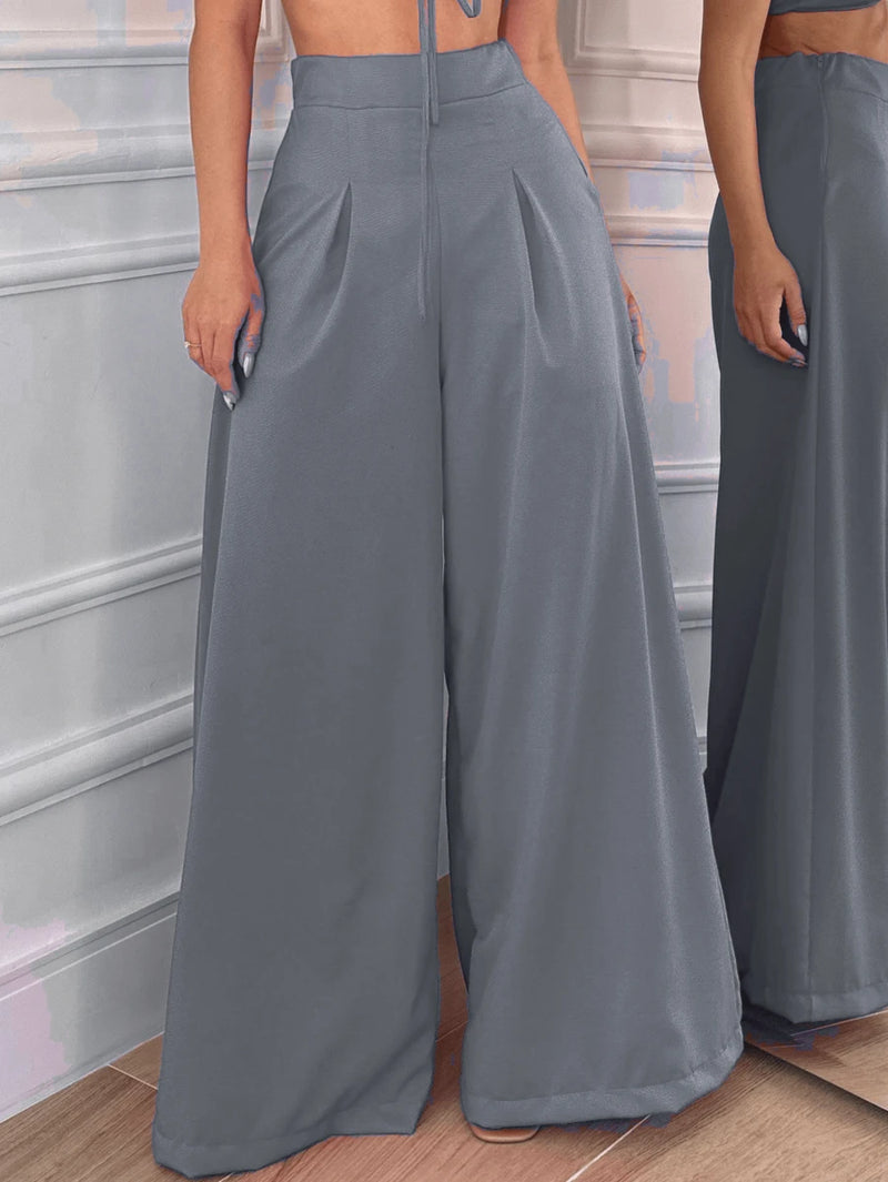 Calça Pantalona Feminina em Alfaiataria Elegante Bellizzi 