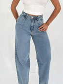 Calça Jeans Mom Feminina 100% Algodão Casual Saina Office Bellizzi 