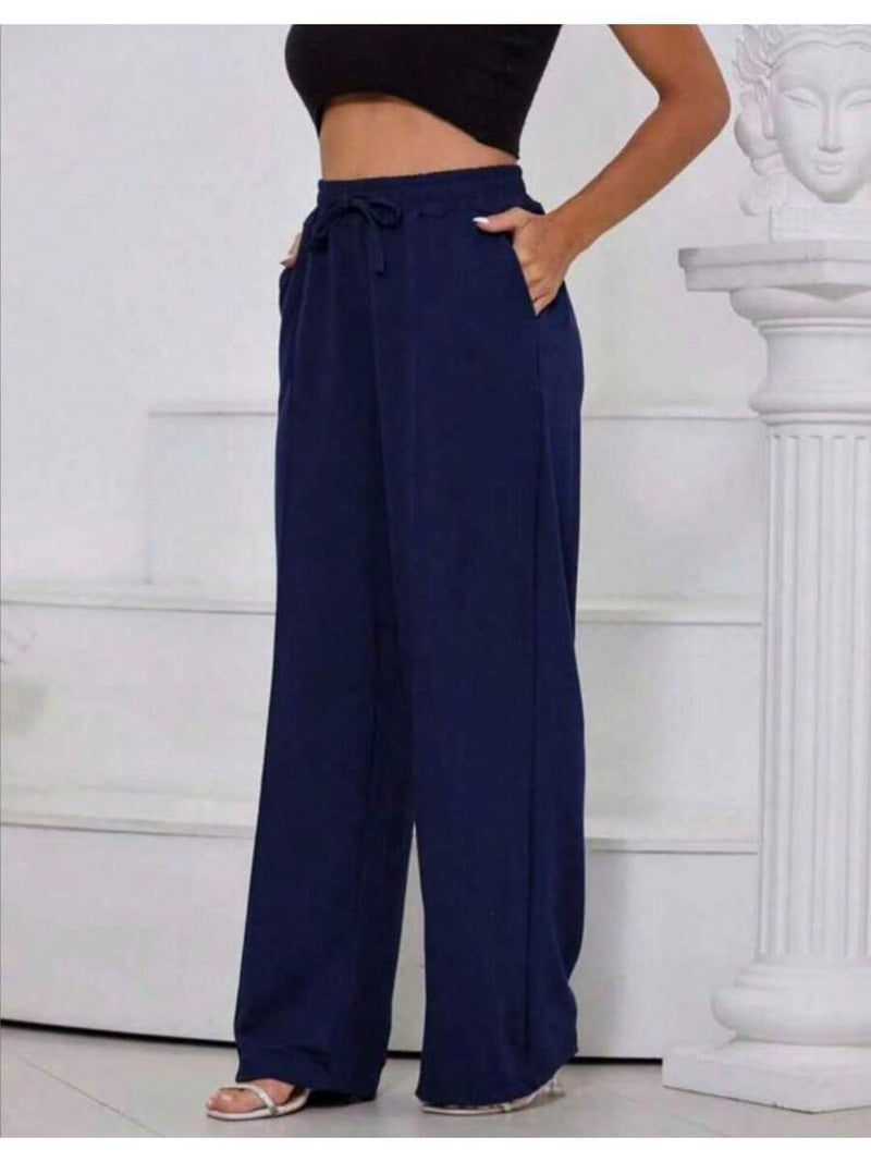 Calça Pantalona Feminina em Duna Cintura Alta