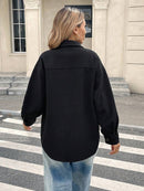 Casaco Feminino Tipo Lã com Bolso Bainha Assimétrica Bellizzi 