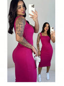 Vestido Regata Midi Feminino Algodão Ribana Casual Bellizzi 