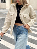 Casaco Feminino Tipo Lã com Bolso Bainha Assimétrica Bellizzi 