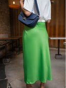 Saia em Cetim Midi com Elástico Bellizzi 