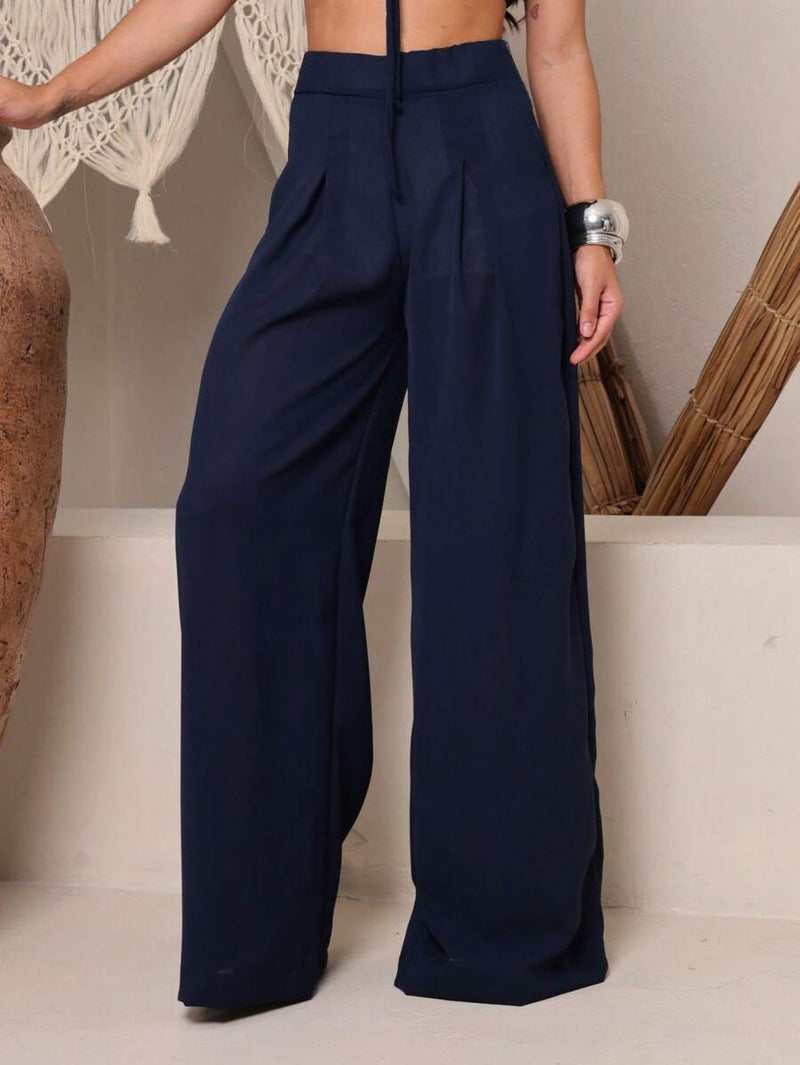 Calça Pantalona Feminina em Alfaiataria Elegante Bellizzi 