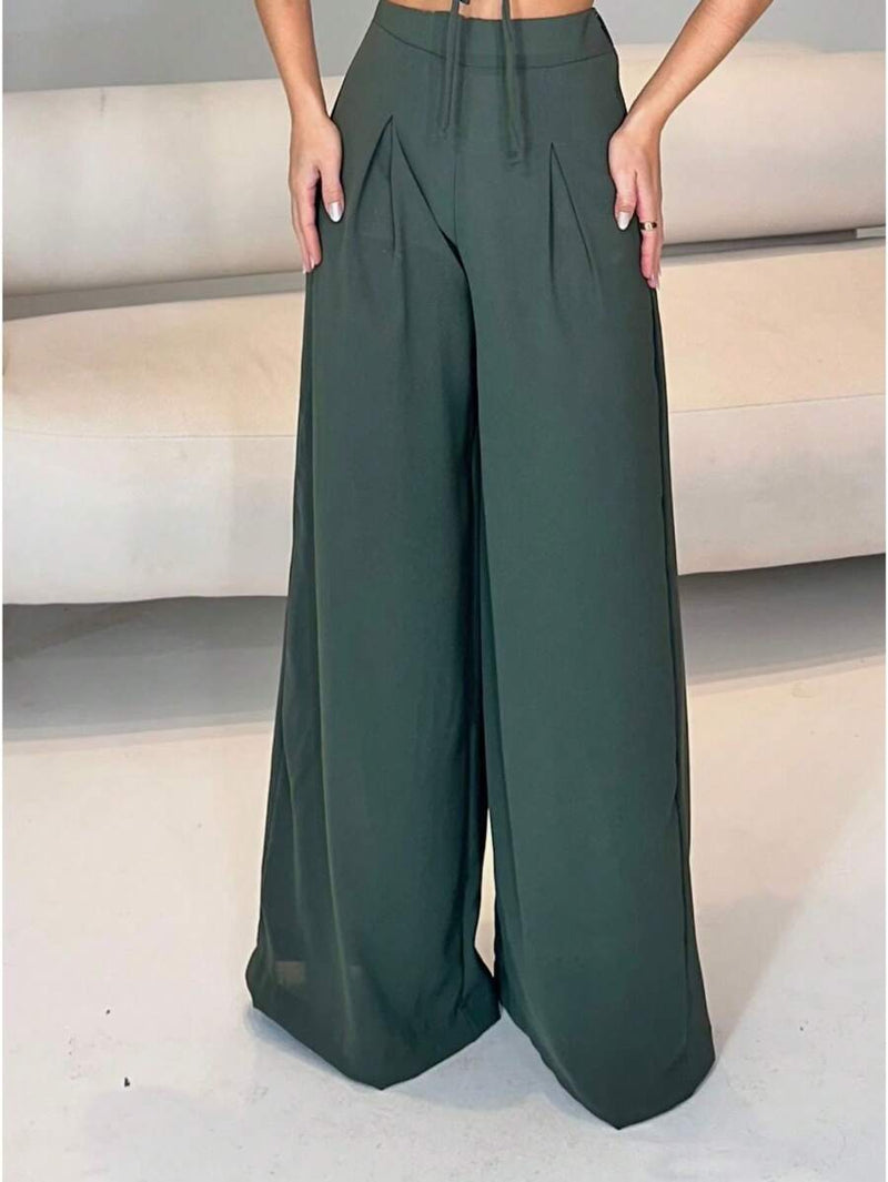 Calça Pantalona Feminina em Alfaiataria Elegante Bellizzi 